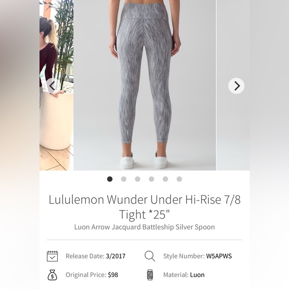 Lululemon Wunder Under Hi-Rise 7/8 Tight - 25" inseam - size 6 - Picture 2 of 6